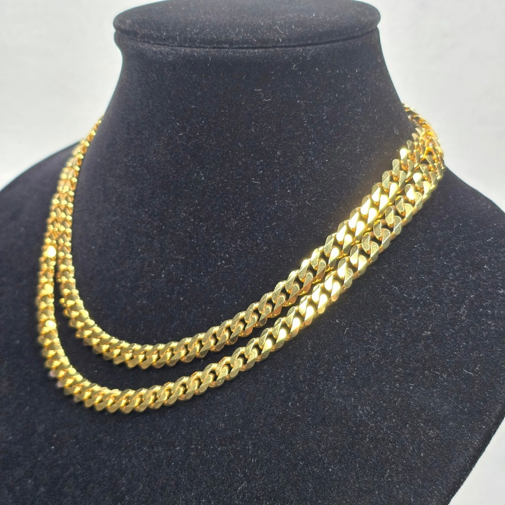 Monet Gold Tone Cuban Link Chain Necklace Long 36" Jewelry - Picture 5 of 16